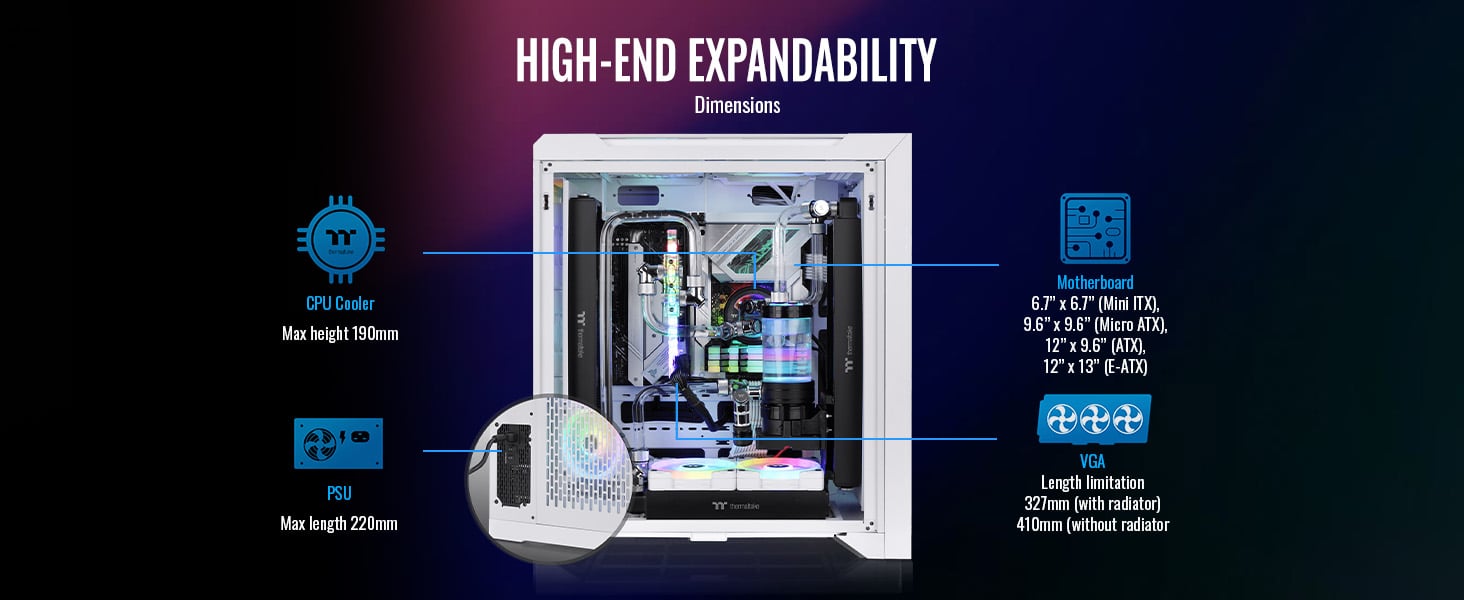 Thermaltake CTE C700 TG ARGB Snow Mid Tower Case